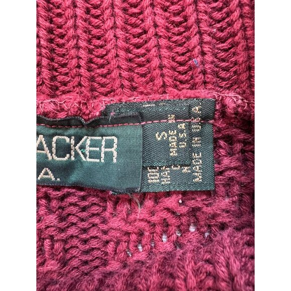 Bushwacker USA  Womens Cable Knit Turtleneck Sweater Size S Maroon 100% Cotton - Picture 3 of 13